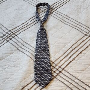 Jhane Barnes Charcoal, Blue and Silver Geometric Tie